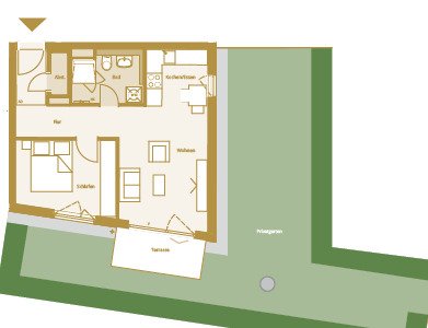 Bad Nauheim: 2 Zimmer Wohnung mit Garten 