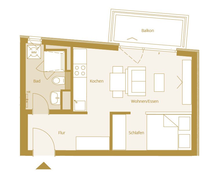 Bad Nauheim: 1,5 Zimmer Apartment ca 32,8m² 