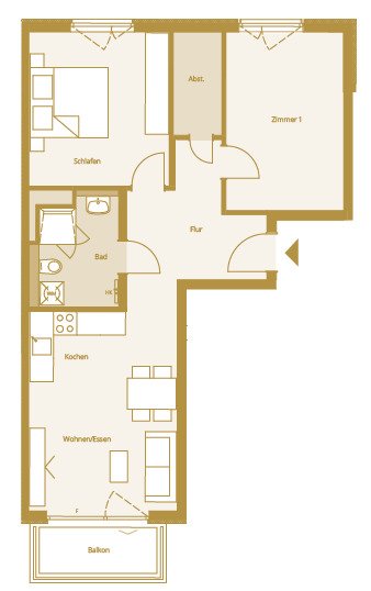 Bad Nauheim: 3 Zimmer Whg. ca. 67,9m² und Balkon 