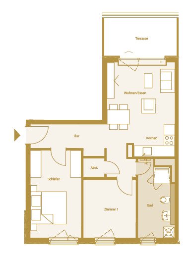 Bad Nauheim: 3 Zimmer Penthouse ca. 62,4m² und Terrasse 
