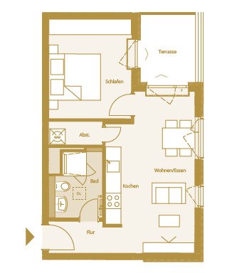 Bad Nauheim: 2 Zimmer Penthouse ca. 43,2m² und Terrasse 