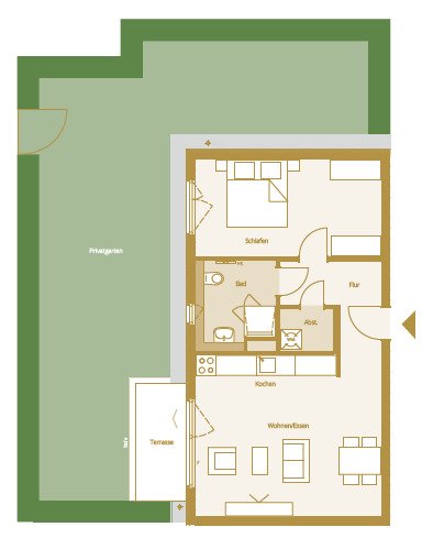 Bad Nauheim: 2 Zimmer Wohnung ca. 58,8m² mit Terrasse 