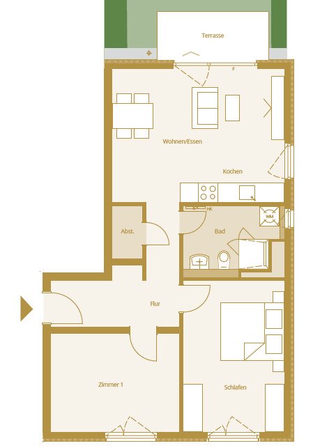 Bad Nauheim: 3 Zimmer EG-Wohnung mit Terrasse und Garten 