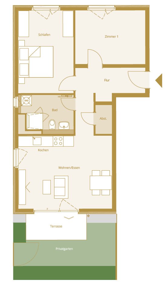 Bad Nauheim: 3 Zimmer EG-Wohnung mit Terrasse und Garten 