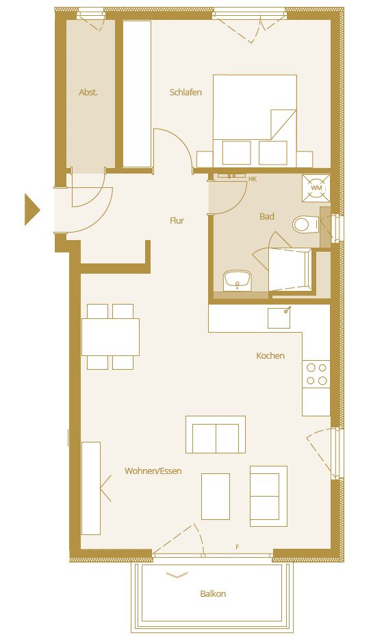 Bad Nauheim: 2 Zimmer Wohnung ca. 62m² mit Balkon 