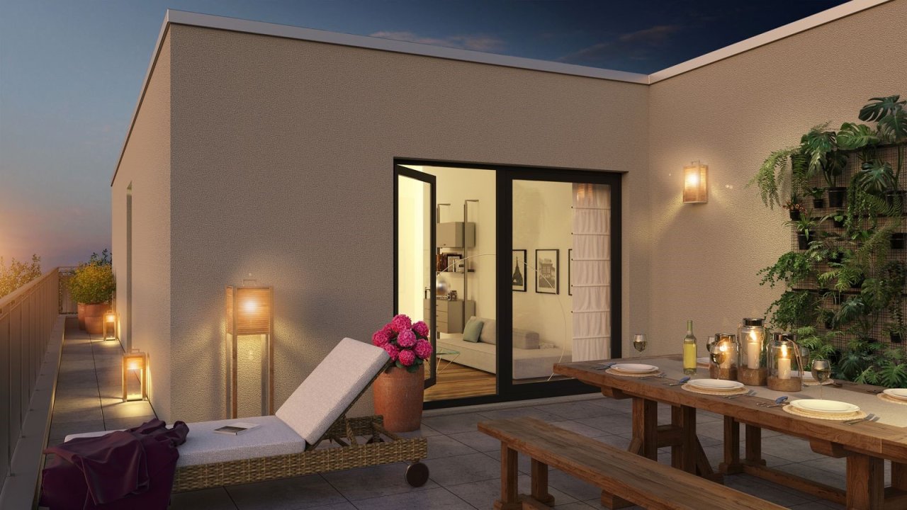 Bad Nauheim: 3 Zimmer Penthouse ca. 76m² mit Dachterrasse 